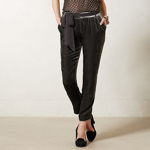 Anthropologie Pants - 🖤Anthropologie Elevenses Ribboned Velvet Trousers